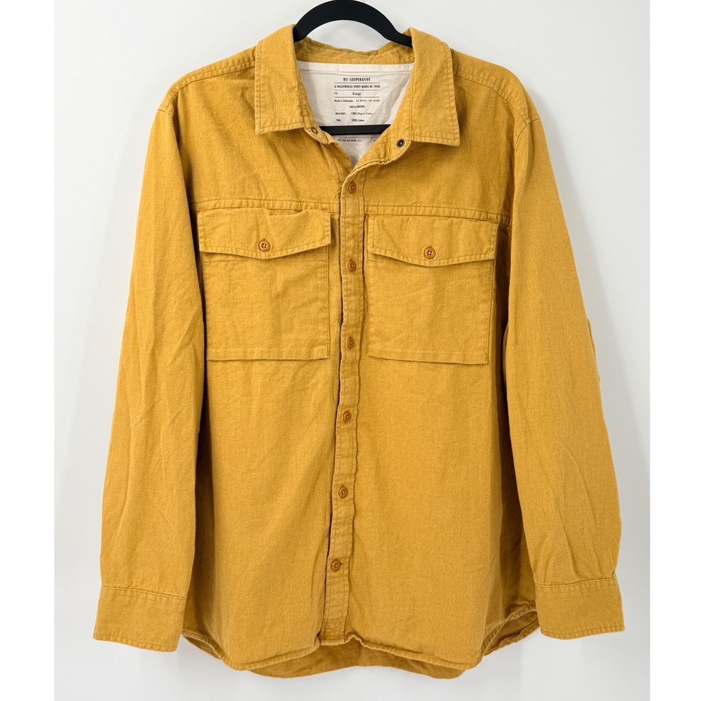 REI Cooperative Button Shirt Mens sz XL Organic Cotton Gorpcore Outdoor Flannel